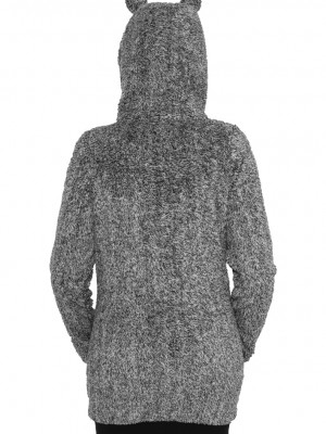  Дамски суичър в черно Urban Classics Ladies Melange Teddy Zip Hoody