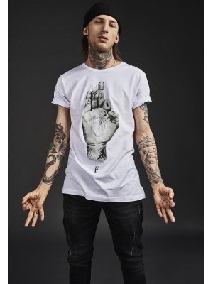 Мъжка тениска Famous FMS Sign в бяло