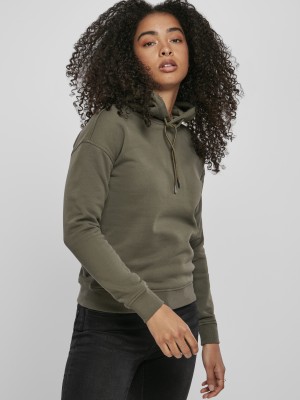 Дамски суичър в цвят маслина Urban Classics Ladies Organic Hoody 