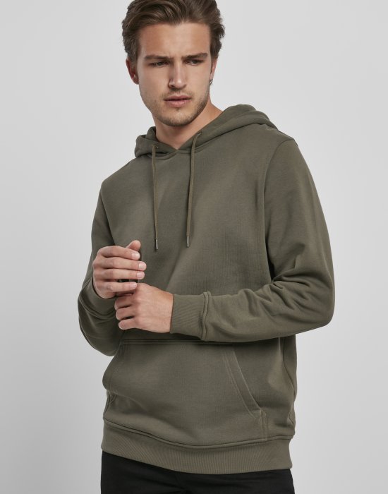 Мъжки суичър в цвят маслина Urban Classics Organic Basic Hoody, Urban Classics, Суичъри - Complex.bg