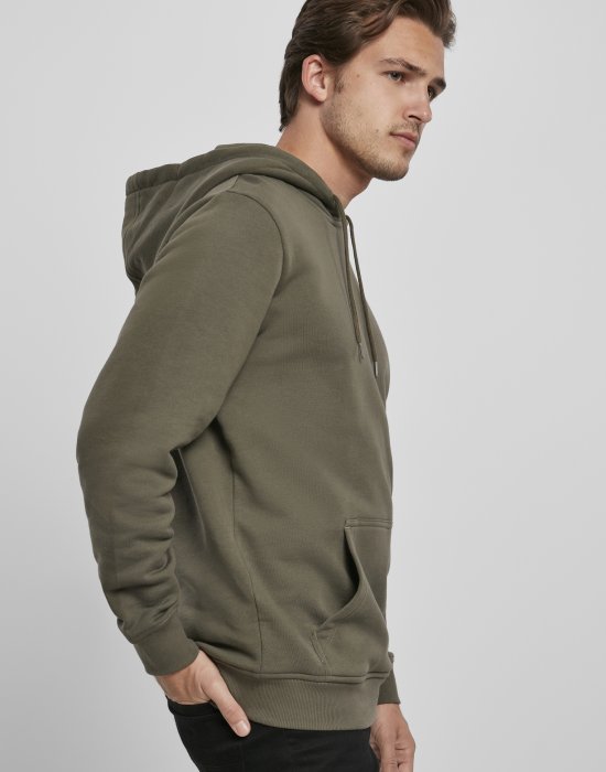 Мъжки суичър в цвят маслина Urban Classics Organic Basic Hoody, Urban Classics, Суичъри - Complex.bg