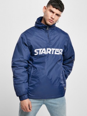 Мъжко яке STARTER Logo Half Zip в син цвят