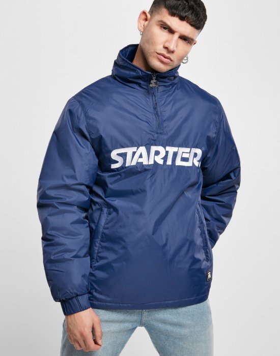 Мъжко яке STARTER Logo Half Zip в син цвят, STARTER, Зимни якета - Complex.bg