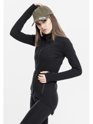 Дамски суичър в черно Urban Classics Ladies Athletic Interlock Zip Hoody 