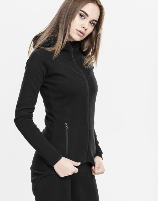 Дамски суичър в черно Urban Classics Ladies Athletic Interlock Zip Hoody, Urban Classics, Суичъри - Complex.bg