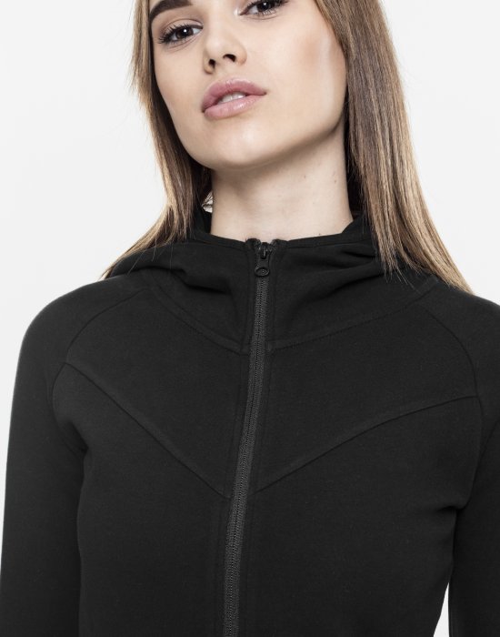 Дамски суичър в черно Urban Classics Ladies Athletic Interlock Zip Hoody, Urban Classics, Суичъри - Complex.bg