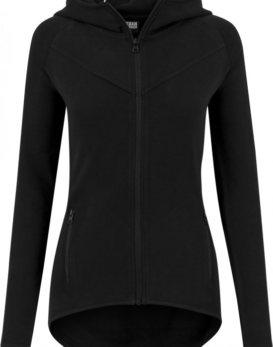 Дамски суичър в черно Urban Classics Ladies Athletic Interlock Zip Hoody, Urban Classics, Суичъри - Complex.bg