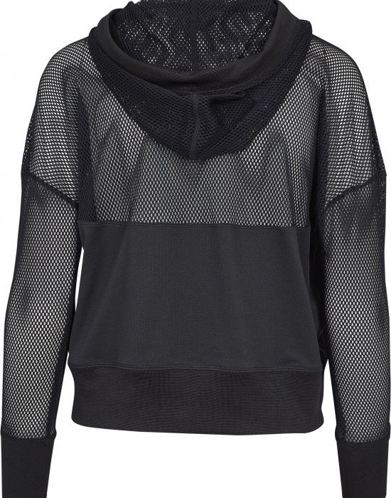 Дамски суичър в черно Urban Classics Ladies Mesh Hoody, Urban Classics, Суичъри - Complex.bg