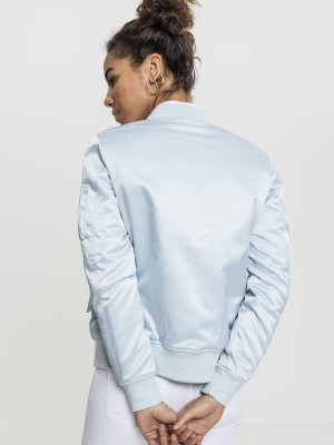 Дамско яке в светлосиньо от Urban Classics Ladies Satin Bomber  Дамско яке в светлосиньо от Urban Classics Ladies Satin Bomber