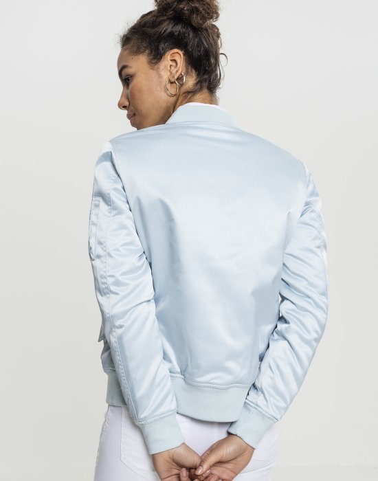 Дамско яке в светлосиньо от Urban Classics Ladies Satin Bomber, Urban Classics, Якета - Complex.bg