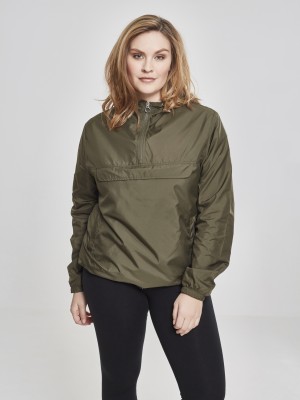Дамско яке в цвят маслина от Urban Classics Ladies Basic Pull Over 