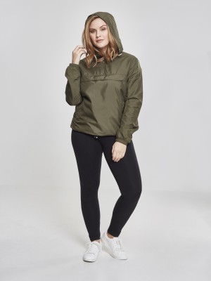 Дамско яке в цвят маслина от Urban Classics Ladies Basic Pull Over 