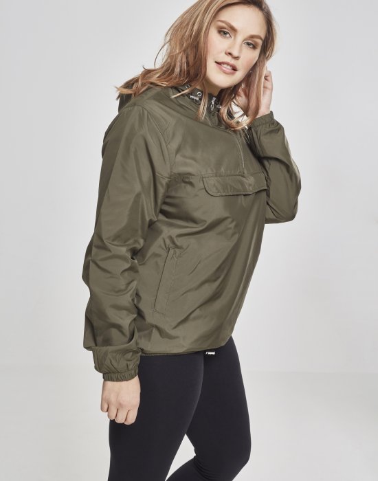 Дамско яке в цвят маслина от Urban Classics Ladies Basic Pull Over, Urban Classics, Якета - Complex.bg