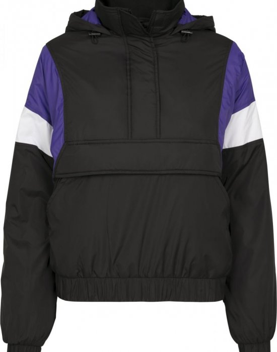 Дамско яке в черно и виолетово от Urban Classics Ladies 3-Tone Padded Pull Over, Urban Classics, Якета - Complex.bg