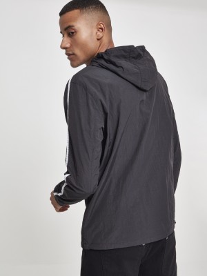 Мъжко яке в 'черно от Urban Classics Crinkle Nylon Pull Over
