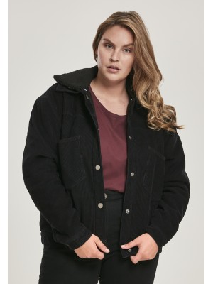 Дамско яке в черно от Urban Classics Ladies Oversized Corduroy Sherpa