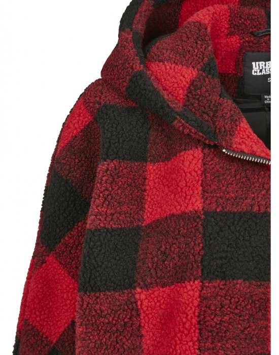 Дамско яке в от Urban Classics Ladies Hooded Oversized Check Sherpa, Urban Classics, Якета - Complex.bg