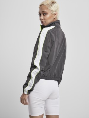 Дамско яке в тъмносиво от Urban Classics Ladies Short Piped Track  Дамско яке в тъмносиво от Urban Classics Ladies Short Piped Track