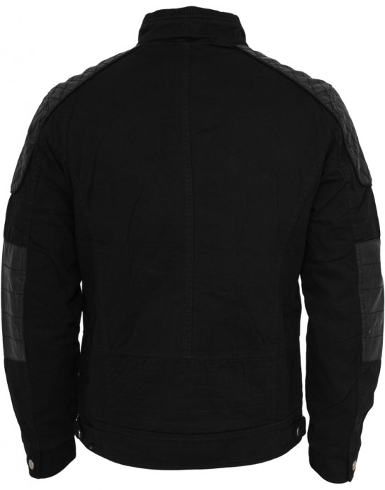 Мъжко яке в черно от Urban Classics Cotton/Leathermix Racer, Urban Classics, Якета Пролет / Есен - Complex.bg