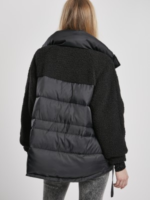 Дамско яке в черно от Urban Classics Ladies Sherpa Mix Puffer 
