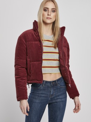 Дамско яке в червено от Urban Classics Ladies Corduroy Puffer