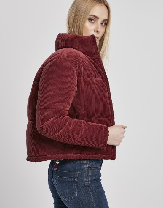 Дамско яке в червено от Urban Classics Ladies Corduroy Puffer, Urban Classics, Якета - Complex.bg