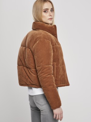  Дамско яке в кафяво от Urban Classics Ladies Corduroy Puffer 
