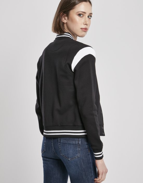 Дамско яке в черно и бяло от Urban Classics Ladies Organic Inset College Sweat, Urban Classics, Якета - Complex.bg