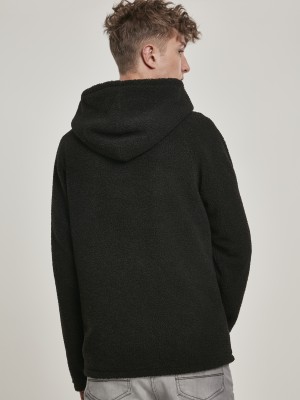 Мъжко яке в черно от Urban Classics Hooded Sherpa Zip