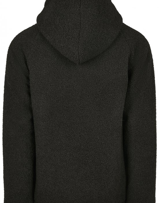 Мъжко яке в черно от Urban Classics Hooded Sherpa Zip, Urban Classics, Зимни якета - Complex.bg