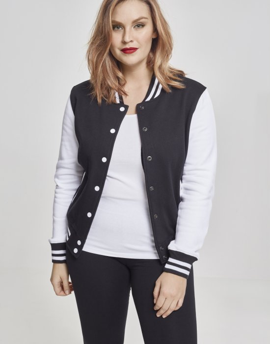 Дамско яке в черно и бяло от Urban Classics Ladies 2-tone College Sweatjacket, Urban Classics, Якета - Complex.bg