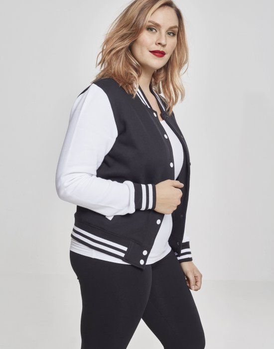 Дамско яке в черно и бяло от Urban Classics Ladies 2-tone College Sweatjacket, Urban Classics, Якета - Complex.bg