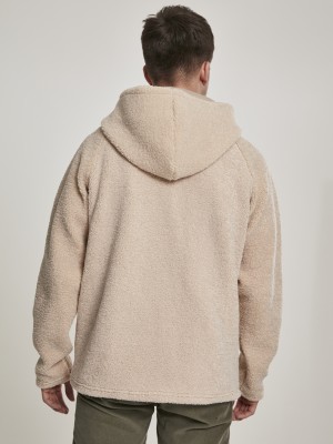 Мъжко яке в пясъчен цвят от Urban Classics Hooded Sherpa Zip 