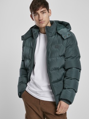 Мъжко яке в тъмнозелено от Urban Classics Hooded Puffer