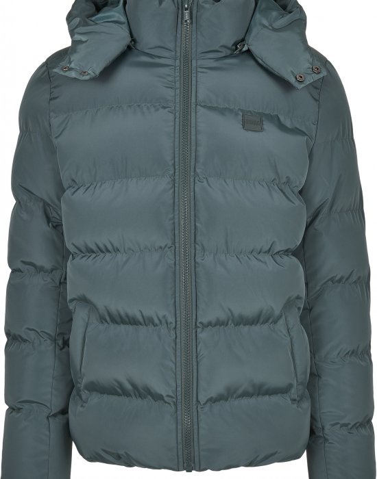 Мъжко яке в тъмнозелено от Urban Classics Hooded Puffer, Urban Classics, Зимни якета - Complex.bg