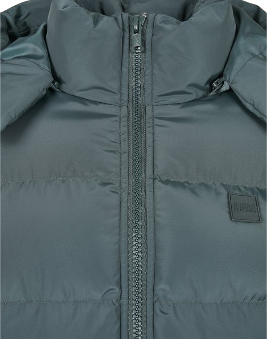 Мъжко яке в тъмнозелено от Urban Classics Hooded Puffer, Urban Classics, Зимни якета - Complex.bg