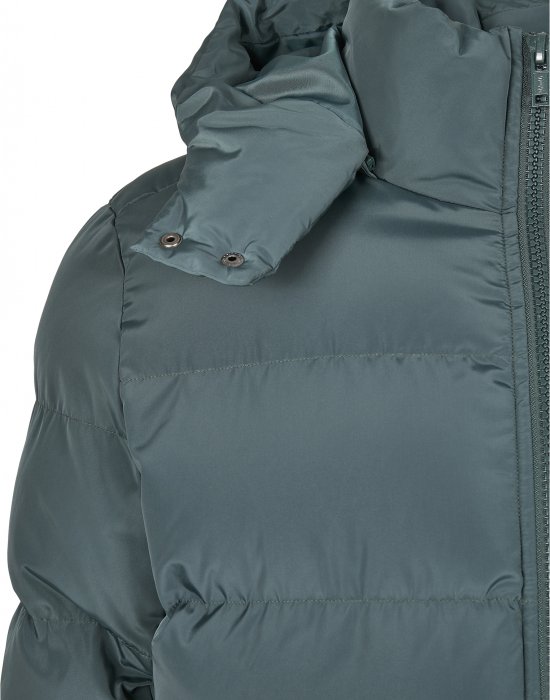 Мъжко яке в тъмнозелено от Urban Classics Hooded Puffer, Urban Classics, Зимни якета - Complex.bg