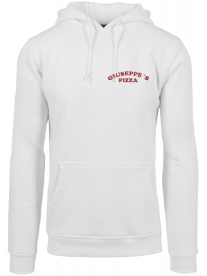 Мъжки суичър в бяло Mister Tee Giuseppe's Pizzeria Hoody