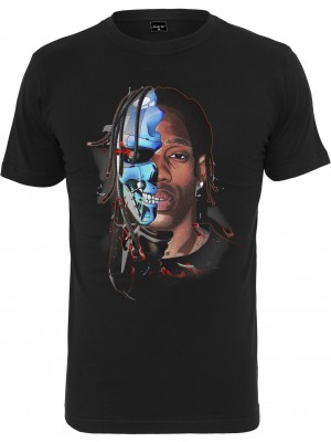 Мъжка тениска в черно Мister Tee Half Face 