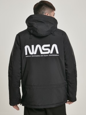 Мъжко черно яке тип Ветровка Mister Tee NASA