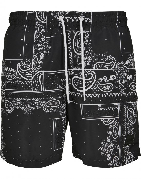 Мъжки бански в черно и бяло Urban Classics Pattern, Urban Classics, Мъже - Complex.bg