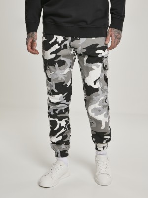 Мъжки панталон в сив камуфлаж Urban Classics snow camo