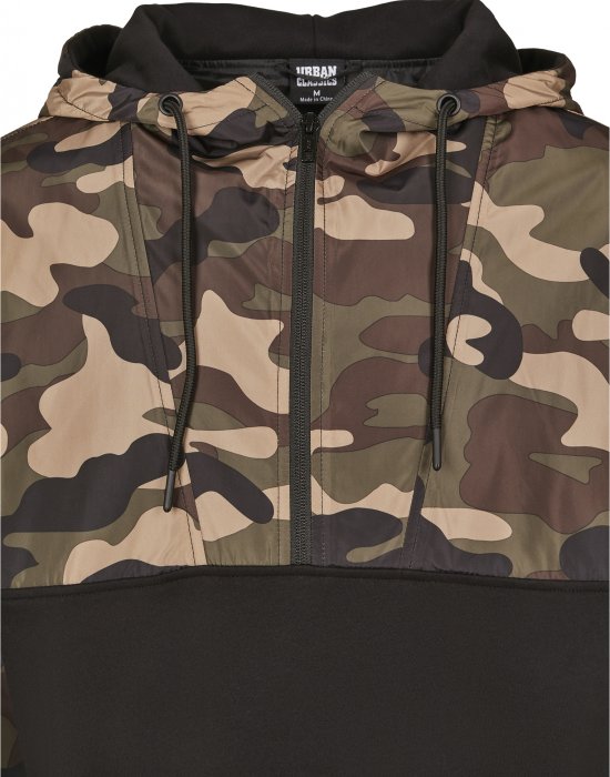 Мъжки суичър в черно Urban Classics Military?Half Zip?Hoody, Urban Classics, Мъже - Complex.bg