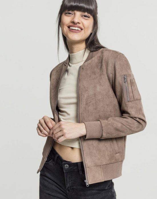 Дамско яке в бежово от Urban Classics Ladies Imitation Suede Bomber, Urban Classics, Жени - Complex.bg