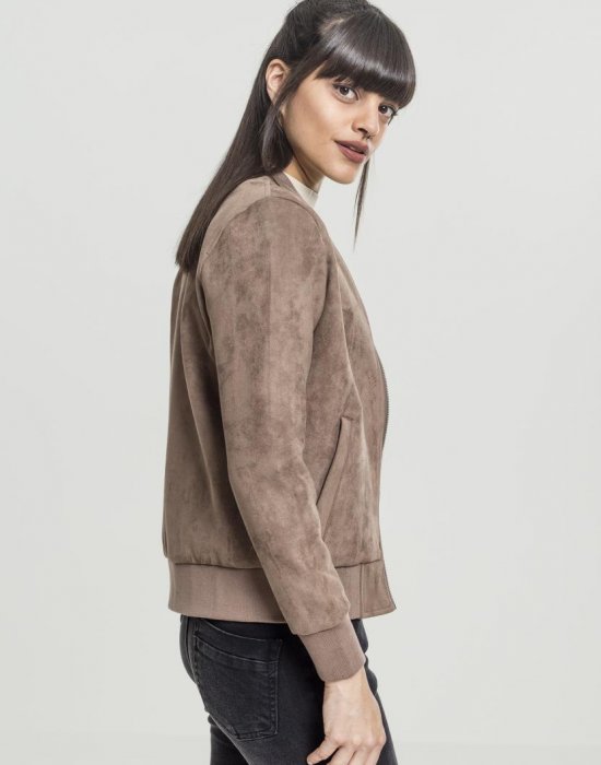 Дамско яке в бежово от Urban Classics Ladies Imitation Suede Bomber, Urban Classics, Жени - Complex.bg