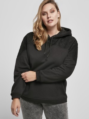 Дамски суичър в черно от Urban Classics Ladies Lace Inset 