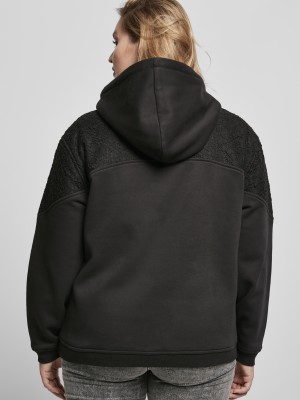 Дамски суичър в черно от Urban Classics Ladies Lace Inset 