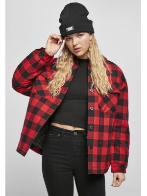 Дамска риза в червено и черно от Urban Classics Ladies Flanell Padded Overshirt 
