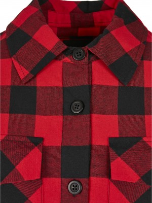 Дамска риза в червено и черно от Urban Classics Ladies Flanell Padded Overshirt 