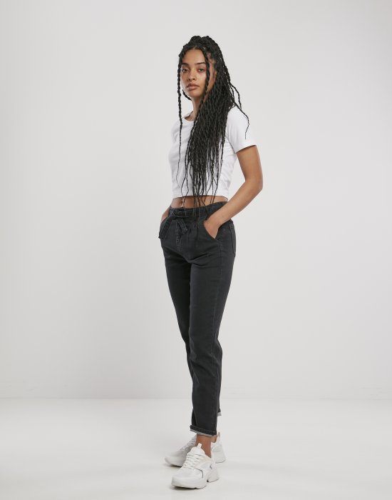 Дамски дънки в черно от Urban Classics Ladies High Waist Knitted Denim Chino, Urban Classics, Дънки - Complex.bg